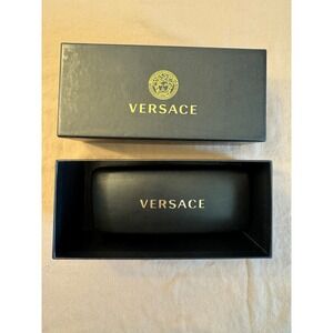 Versace Black Leather Case & Box With Insert & Authenticity Card (no glasses)